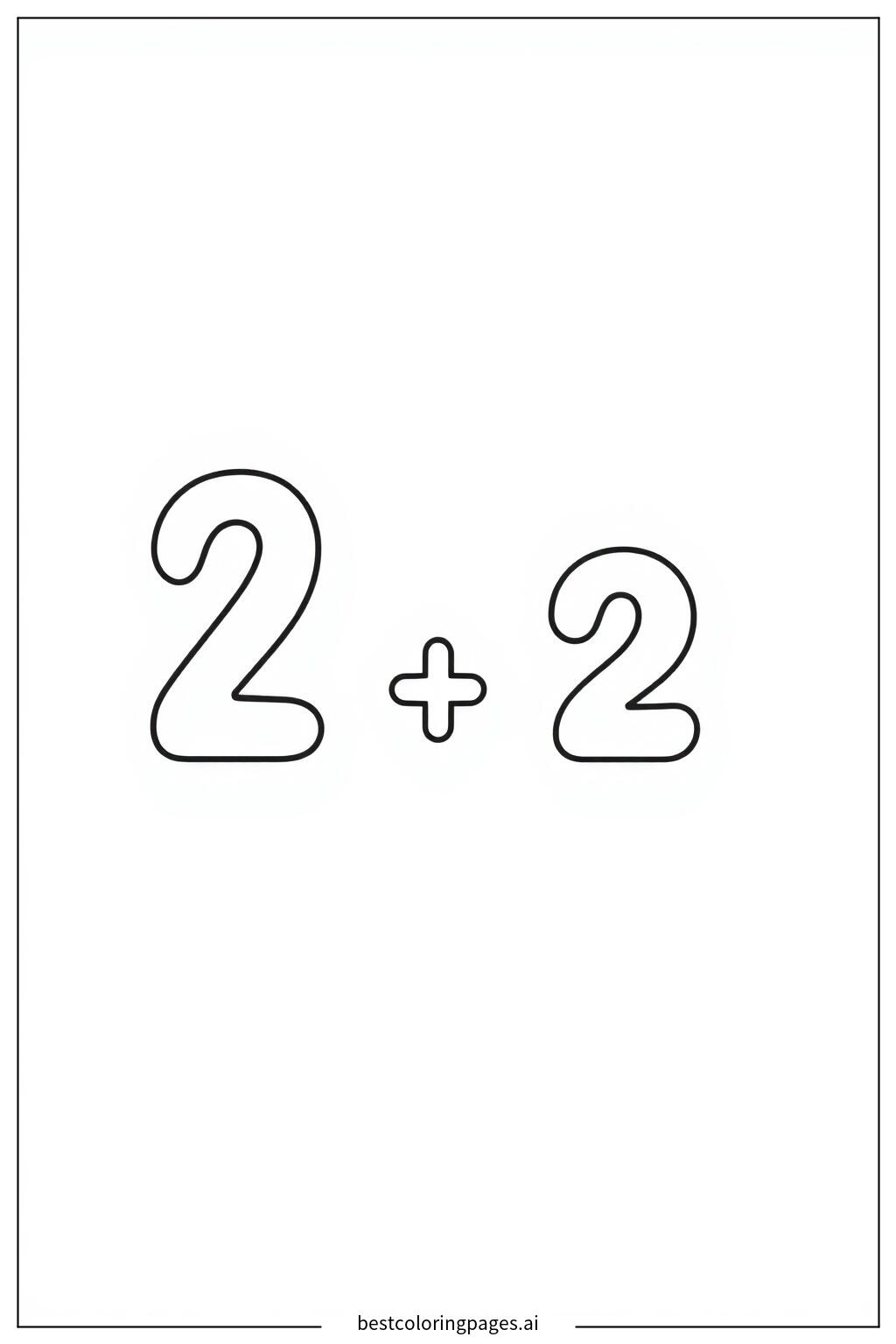 数字を足してみよう ぬりえ - 無料印刷可能 | BestColoringPages AI