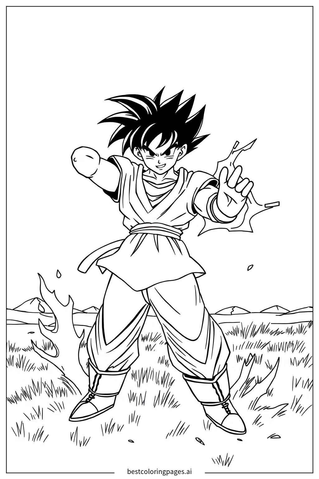 ルクレールページ 孫悟空 漫画版 11枚のドラゴンボールZ 孫悟空 のぬりえ（無料PDF・PNG印刷用