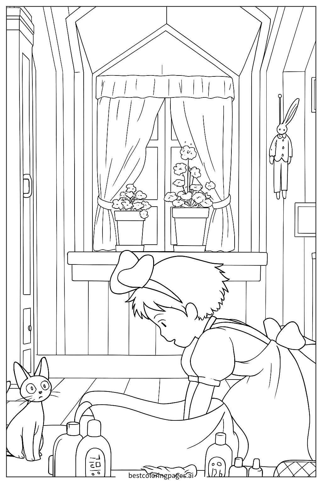 31 Kiki's Delivery Service Coloring Pages (Free PDF & PNG
