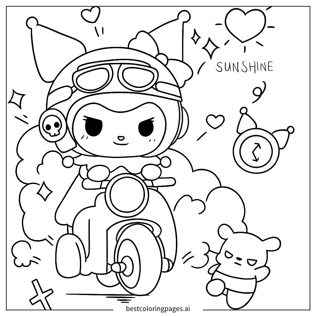 クロミのスクーターライド2 ぬりえ - 無料印刷可能