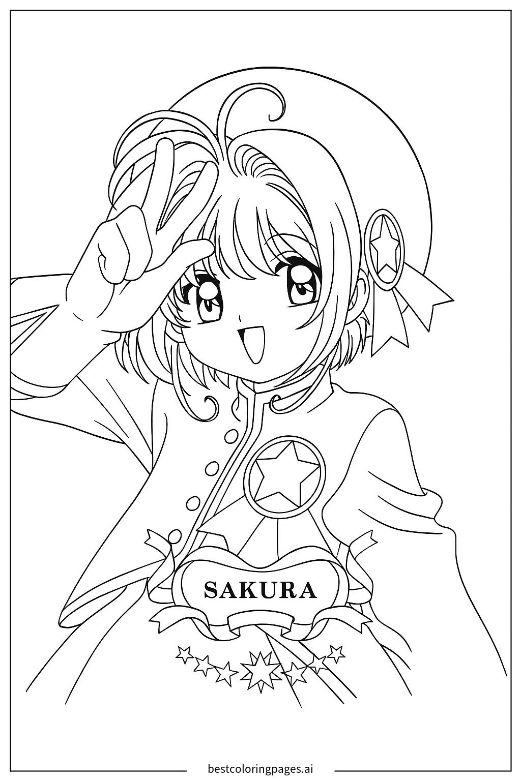 カードキャプターさくらの魔法少女 ぬりえ - 無料印刷可能