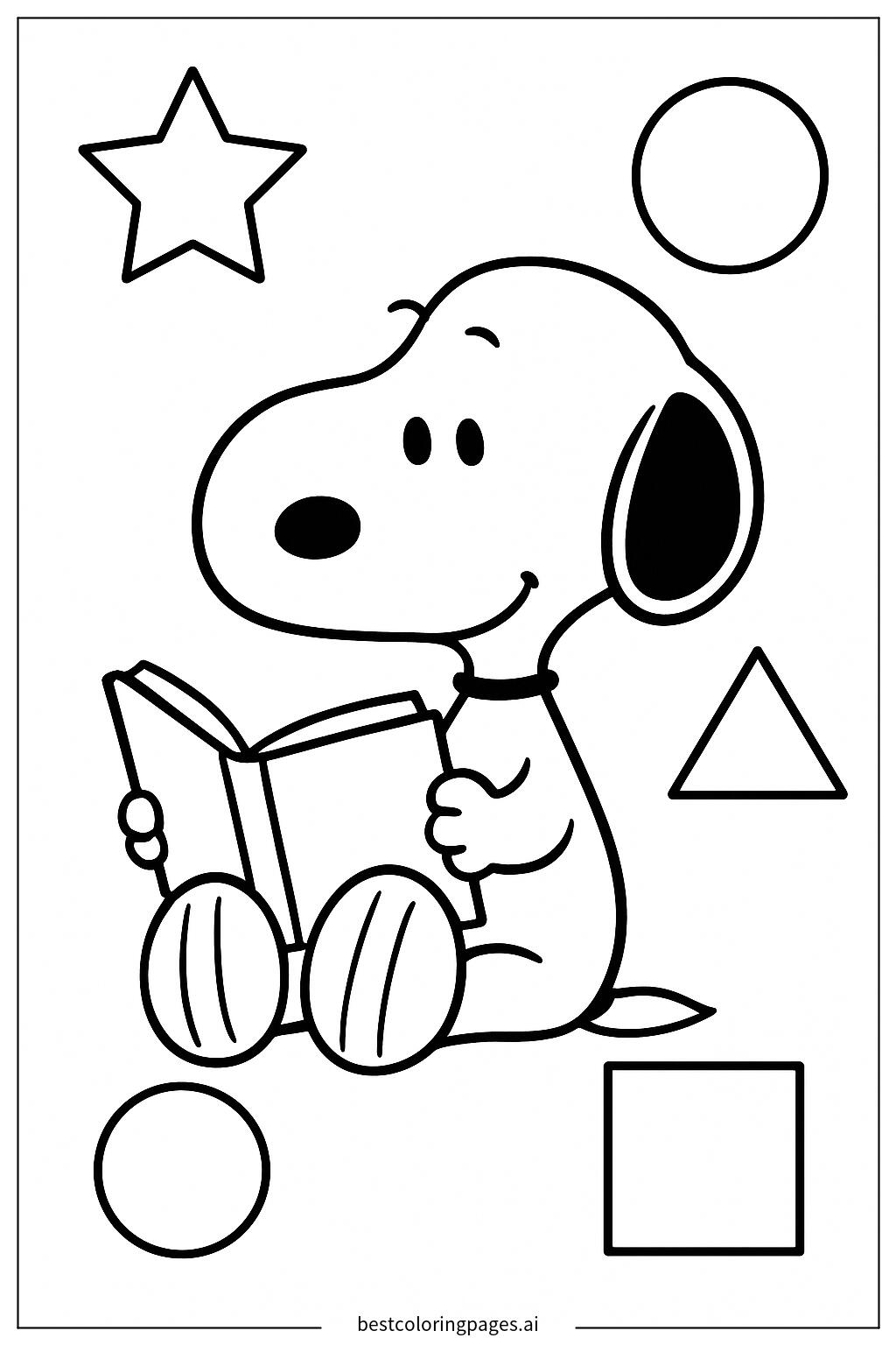 【レア】スヌーピー　海外　ヴィンテージ　絵本　ぬりえ スヌーピーの読書 ぬりえ - 無料印刷可能 | BestColoringPages AI